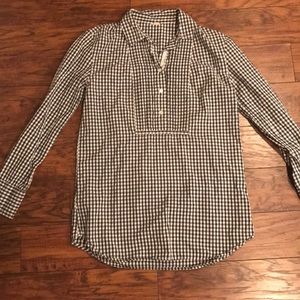 J Crew Black and White Gingham Tunic